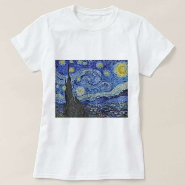 T-shirt Vincent van Gogh Starry Night GalleryHD Fine Art (Design devant)