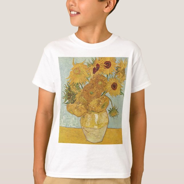 T-shirt Vincent van Gogh - tournesols - bel art floral (Devant)