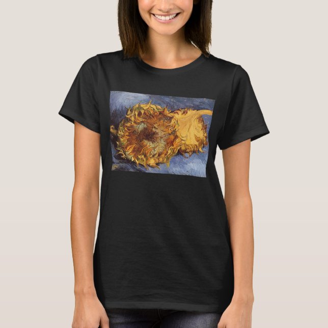 T-shirt Vincent van Gogh - Vie morte : Deux tournesols cou (Devant)
