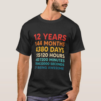 T-shirt Vintage 12 Ans Vieux Drôle Cadeau 12E Anniversaire