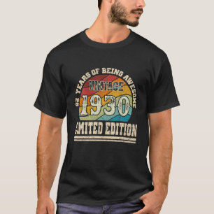 T-shirt Vintage 1930 Édition Limitée 92 Ans 92E Bir
