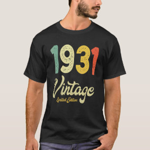 T-shirt Vintage 1931 91e anniversaire Retro 91 ans