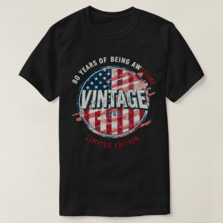 T-shirt Vintage 1945 80 Years Limited Edition Cadeau