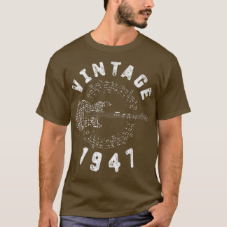 T-shirt Vintage 1947 Birthday Limited Edition Guitar Music