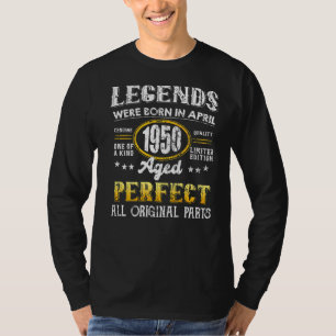T-shirt Vintage 1950 Avril 72 Ans Hommes Et Femmes 72Ème