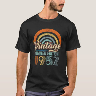 T-shirt Vintage 1952 70Th Year Old Birthday Gifts Limited