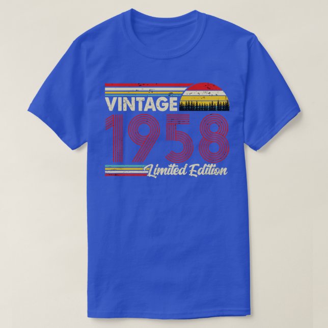 T-shirt Vintage 1958 Birthday Shirt Limited Edition 1958 B (Design devant)