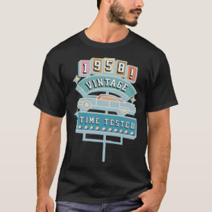 T-shirt Vintage 1958 Temps Testé Année de naissance