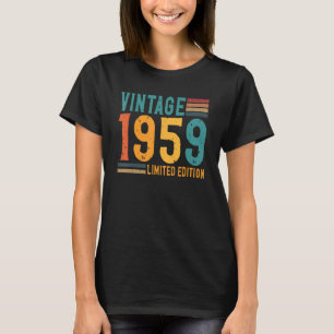 T-shirt Vintage 1959 63 Ans Anniversaire Rétro