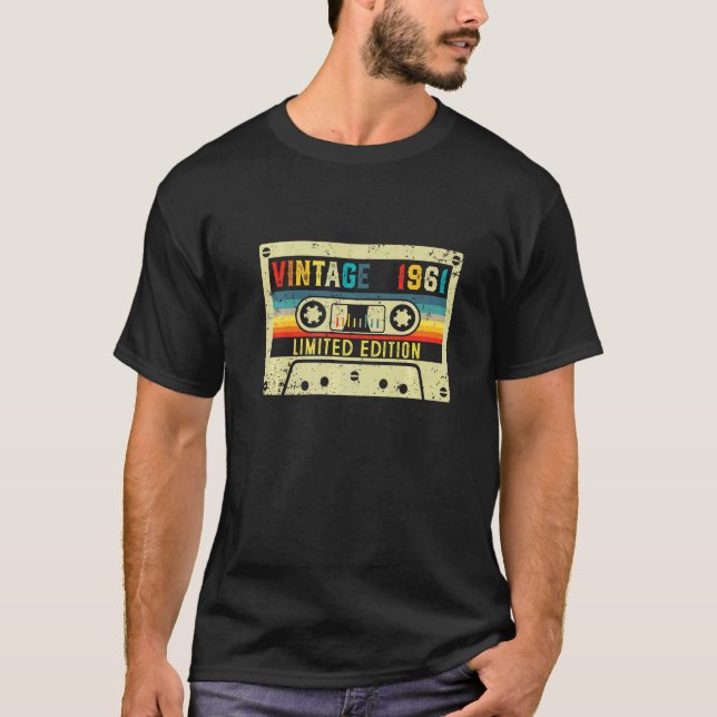 T-shirt Vintage 1961 Anniversaire Cassette (Devant)