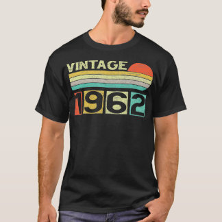 T-shirt Vintage 1962 60e anniversaire Cadeau Hommes Femmes