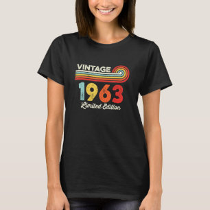 T-shirt Vintage 1963 Anniversaire Hommes Femmes Nées En 19