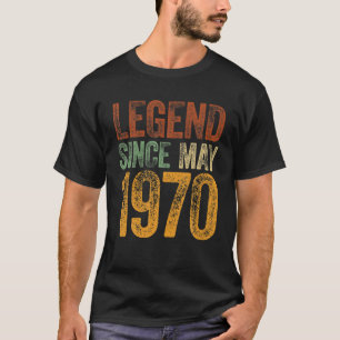 T-shirt Vintage 1970 Anniversaire Mai Born Légende depuis 