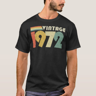 T-shirt Vintage 1972, 50e anniversaire Cadeau Distressed D