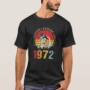 T-shirt Vintage 1972 Anniversaire légendaire Épopée stupéf