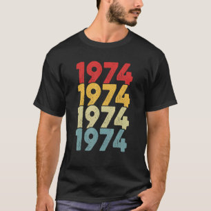 T-shirt Vintage 1974 Hommes Anniversaire Femmes Rétro Lége