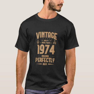 T-shirt Vintage 1974 Joyeux 50 ans Anniversaire Bir