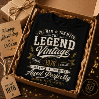 T-shirt Vintage 1976 Vieilli Parfaitement 50e Anniversaire