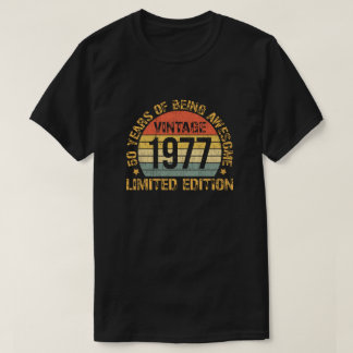 T-shirt Vintage 1977 50e anniversaire hommes femmes 50 ans