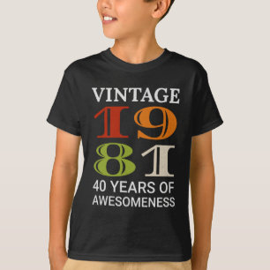T-shirt Vintage 1981 40e anniversaire Devis Idée Anniversa