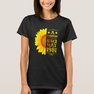 T-shirt Vintage 1981 41 Ans 41 Mai 41e Naissance sous le s