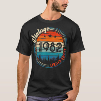 T-shirt Vintage 1982 40e année Anniversaire Cadeaux Limite