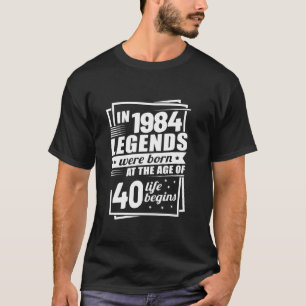 T-shirt Vintage 1984 Légende 40e Anniversaire Longue Manch