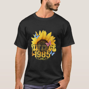 T-shirt Vintage 1985 Tournesol floral papillon drôle 40e