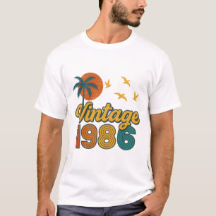 T-shirt Vintage 1986 Edition limitée Hommes Femmes Anniver