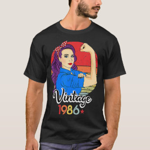 T-shirt Vintage 1986 Femmes fortes 35e Anniversaire Annive