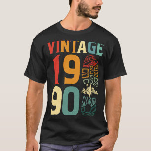 T-shirt Vintage 1990 32 Anniversaire Camping Randonnée B