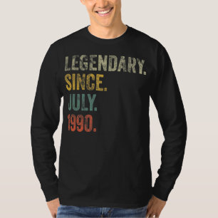 T-shirt Vintage 1990 32ème anniversaire légendaire depuis