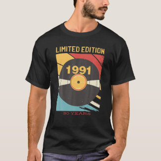 T-shirt Vintage 1991 Édition Limitée 30 Ans 30E Birt