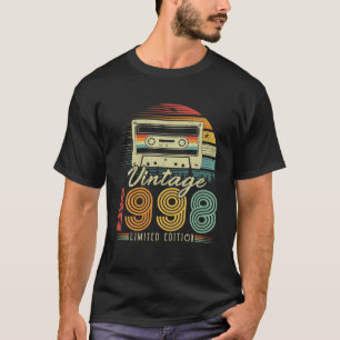 T-shirt Vintage 1998 Cassette Rétro 1998 28e Anniversaire