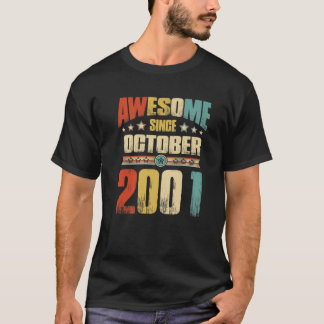 T-shirt Vintage 2001 20E Anniversaire Étonnant Depuis Le 2