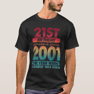 T-shirt Vintage 2001 Limited Edition 2001 21 ans 21 ans