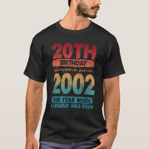 T-shirt Vintage 2002 2002 20 ans 20e anniversaire