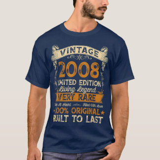 T-shirt Vintage 2008 14e cadeau d'anniversaire 14 ans limi