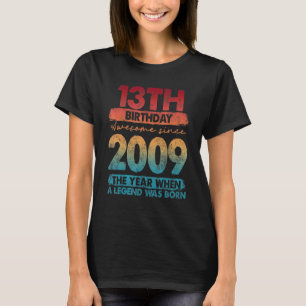 T-shirt Vintage 2009 2009 13 Ans 13ème Anniversaire