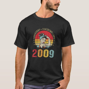 T-shirt Vintage 2009 Anniversaire légendaire émouvant depu