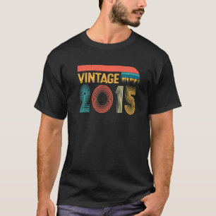 T-shirt Vintage 2015 8ème anniversaire pour les hommes fem