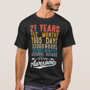 T-shirt Vintage 21e anniversaire Compte à rebours Rétro 21