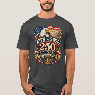 T-Shirt Vintage 250 Ans USA Patriotique 1776–2026