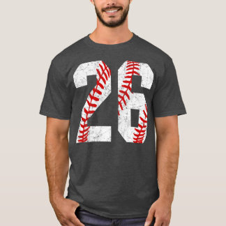 T-shirt Vintage 26 Laces Baseball Baseball Maman Jersey Lo