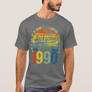 T-shirt Vintage 32 Ans Juin 1990 Décorations 32nd Bi