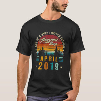T-shirt Vintage 3 Rd Anniversaire Magnifique Depuis Avril