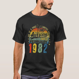 T-shirt Vintage 40 Ans Février 1982 Décorations 40S