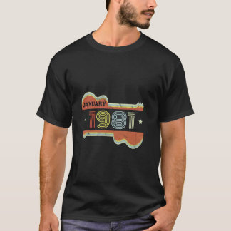 T-shirt Vintage 43e anniversaire Retro Guitar Lover 1er ja