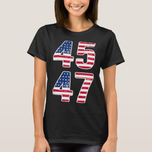 T-shirt Vintage 45 47 Carrés Trump 2024 Cadeaux d'élection