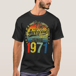 T-shirt Vintage 51 Ans Juin 1971 Décorations 51st Bi
